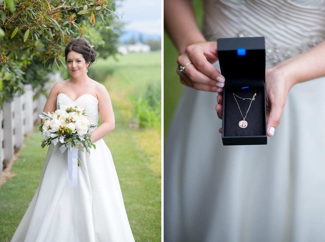 Bride and her gift from her groom