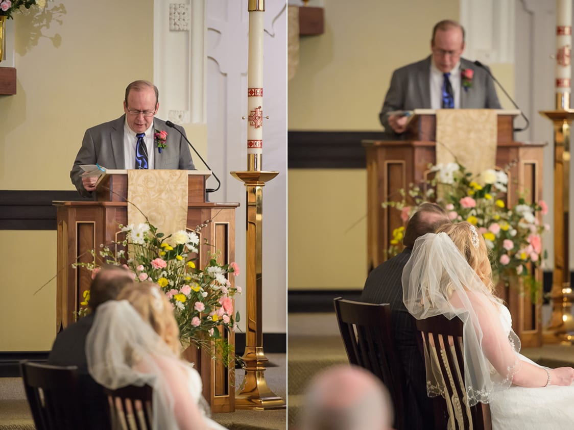 Father of the groom reads scripture 