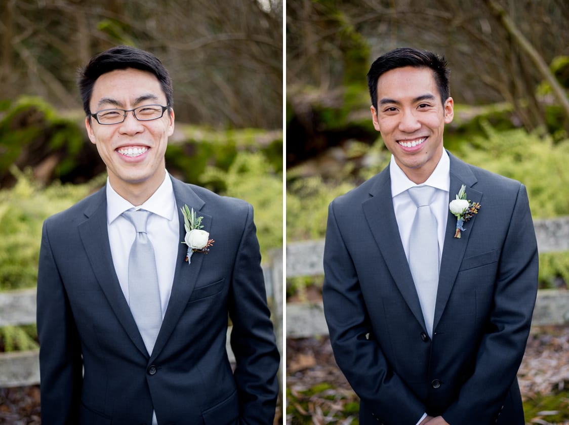 Individual pictures of the each groomsmen at the Pickering Barn in Issaquah, WA