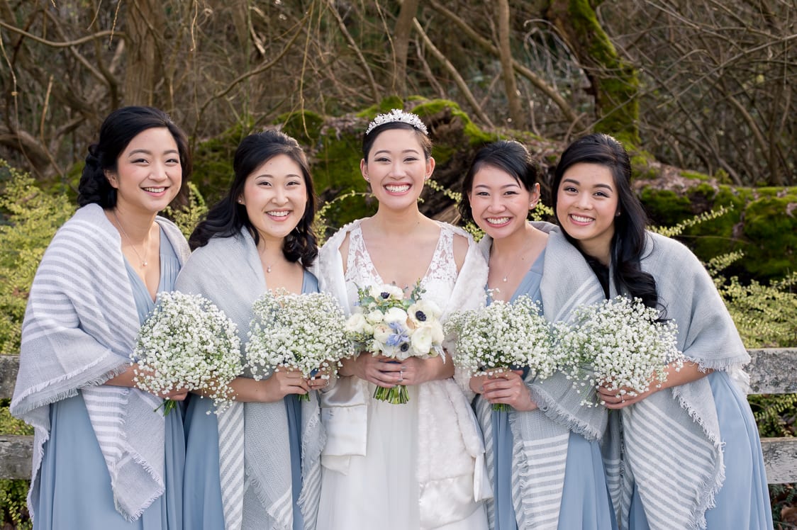 Bridesmaid pictures at the Pickering Barn in Issaquah, WA