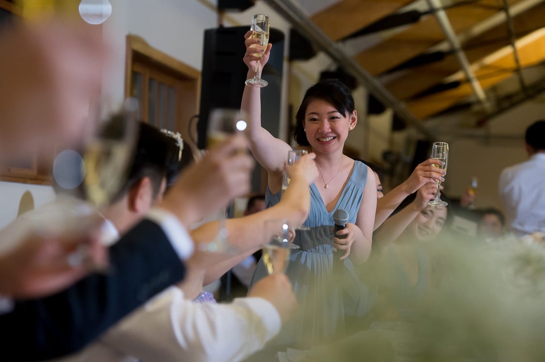 Maid of honor toasts at the Pickering Barn in Issaquah, WA