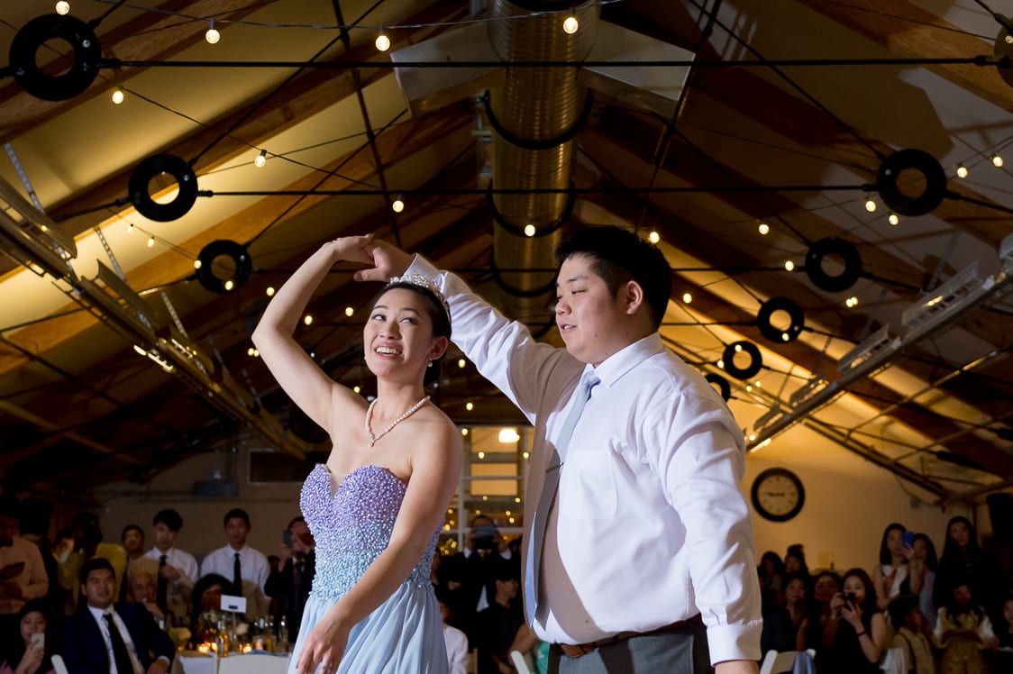 Bride and groom first dance at the Pickering Barn in Issaquah, WA