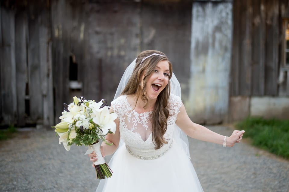 Bride being funny at Selene Homestead
