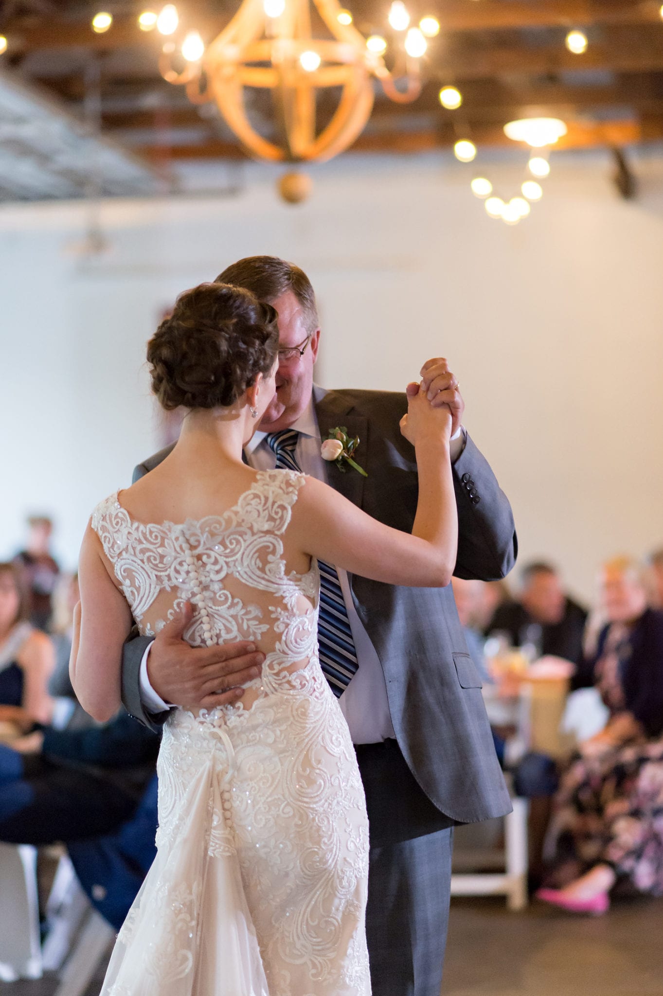 Father/daughter dance at Maplehurst Farm wedding venue