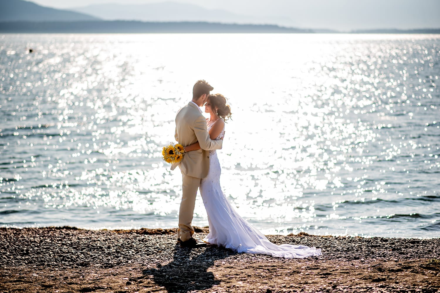 Bride and groom at Marine Park Beach Wedding